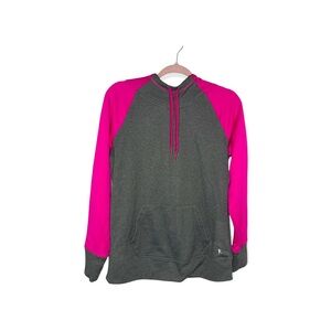 DANSKIN NOW Pink & Gray Dri More Hooded Sweatshirt M